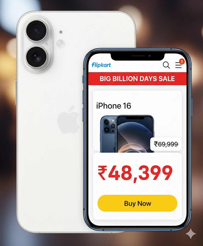 iPhone 16 Flipkart Big Billion Days price